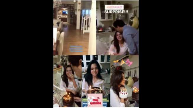 Kecupan Mesra Hamish Daud di Kejutan Ultah Raisa