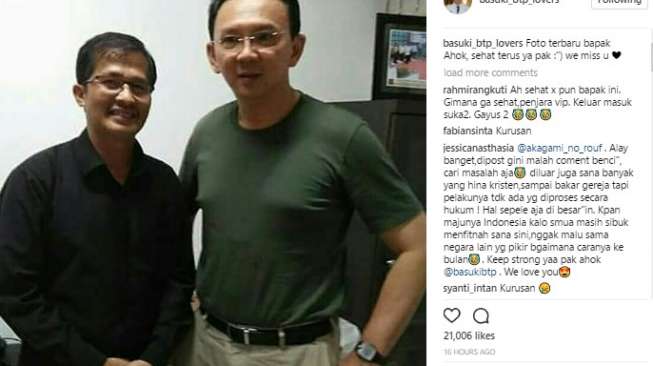 Ahok Sampaikan Salam Idul Fitri, Warganet Nangis