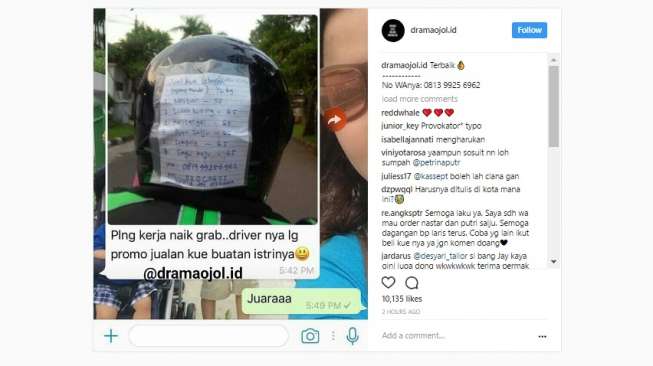 Sayang Istri, Driver Ojek Online Ini Jual Kue Lebaran