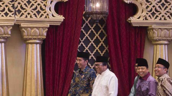 Sejumlah pimpinan lembaga negara, partai politik, dan tokoh agama hadir.