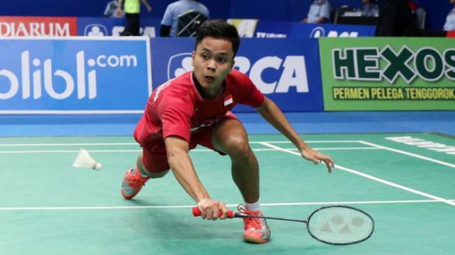 Pebulutangkis tunggal putra Indonesia, Anthony Sinisuka Ginting. [Humas PBSI]