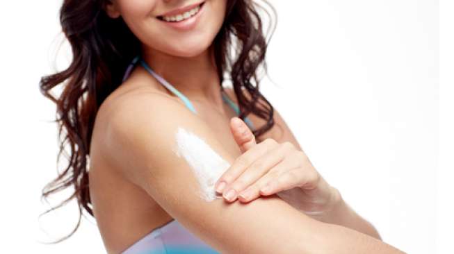 Ilustrasi krim pencegah kanker kulit, tabir surya. (Shutterstock)