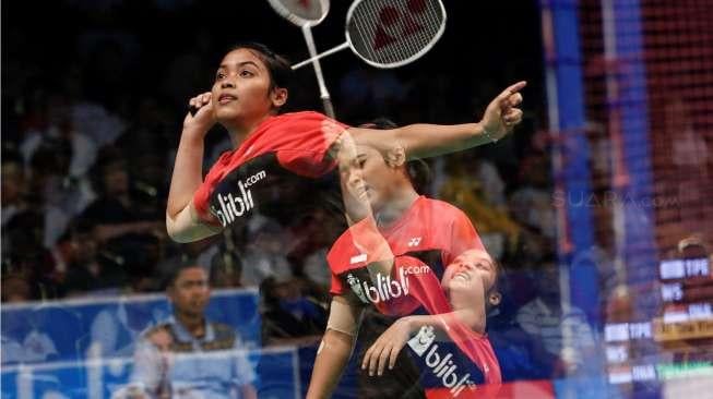 Penampilan tunggal putri Indonesia, Gregoria Mariska Tunjung, saat melawan Tai Tzu Ying di babak kedua kejuaraan BCA Indonesia Open 2017 di Jakarta Convention Center, Senayan, Kamis (15/6/2017). [Suara.com/Kurniawan Mas'ud]