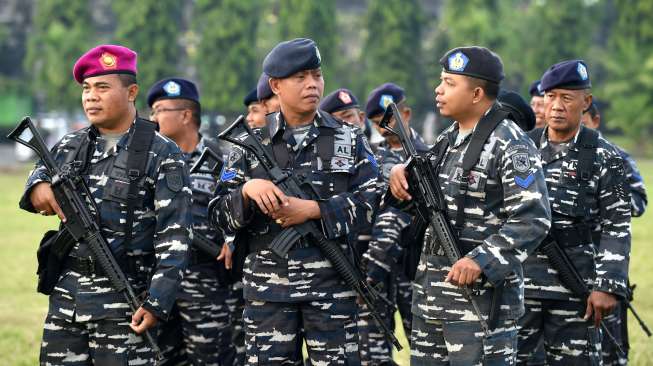 Apel kesiapan pengamanan VVIP di Lapangan Puputan Niti Mandala Renon Denpasar, Jumat (23/6).