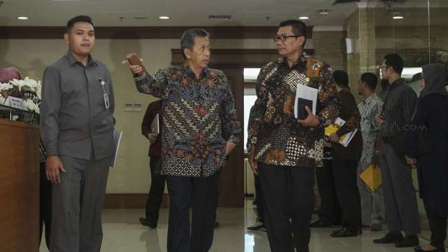 Panitia Khusus Hak Angket Komisi Pemberantasan Korupsi (KPK) menyambangi Badan Pemeriksa Keuangan (BPK) di Jakarta, Selasa, (4/7). 