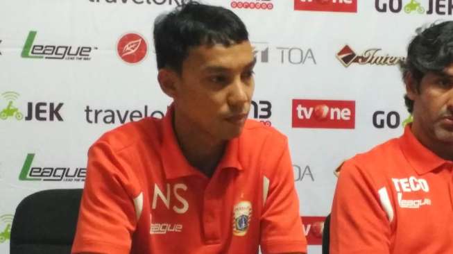 Pemain Persija Jakarta Novri Setiawan. (suara.com/Adie Prasetyo)
