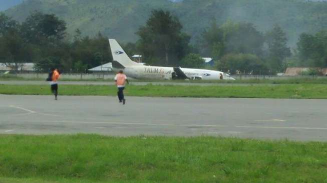 Pesawat Kargo Tergelincir di Bandara Wamena