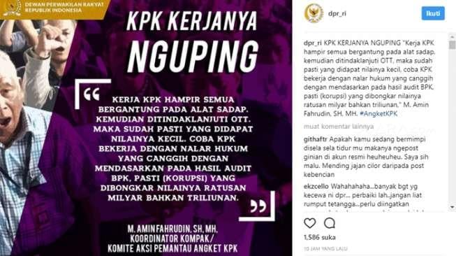 DPR RI 'Dibully' karena Unggah Tulisan yang Dinilai 'Memalukan'