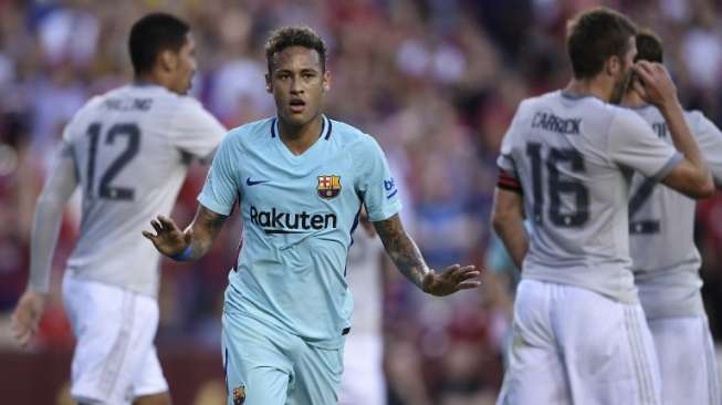 Barcelona Taklukkan MU 1-0, Neymar Bintangnya