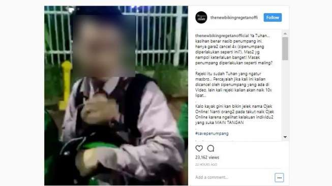 Brutal! Driver Ojek Online Aniaya Pelanggan yang Batal Order