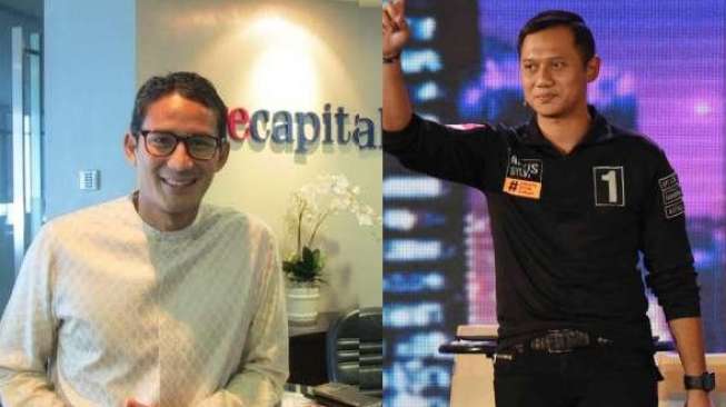 Sandiaga Uno dan Agus Harimurti Yudhoyono. (Foto: Suara.com)