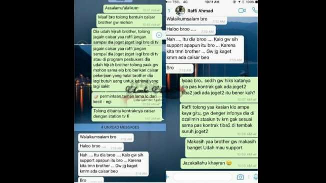 Chat Egi John ke Raffi Ahmad