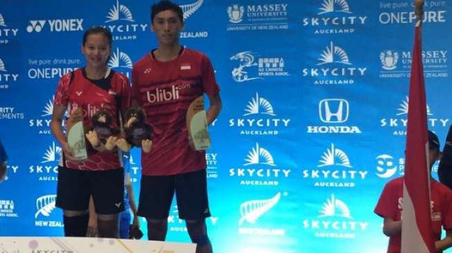 Pasangan ganda campuran pelatnas PBSI, Ronald Alexander/Annisa Saufika, menjuarai ajang New Zealand Open Grand Prix Gold 2017 di Auckland, Selandia Baru, Minggu (6/8). [Twitter@INABadminton]