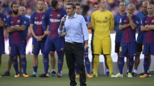 Pelatih Barcelona, Ernesto Valverde. [AFP/Josep Lago]