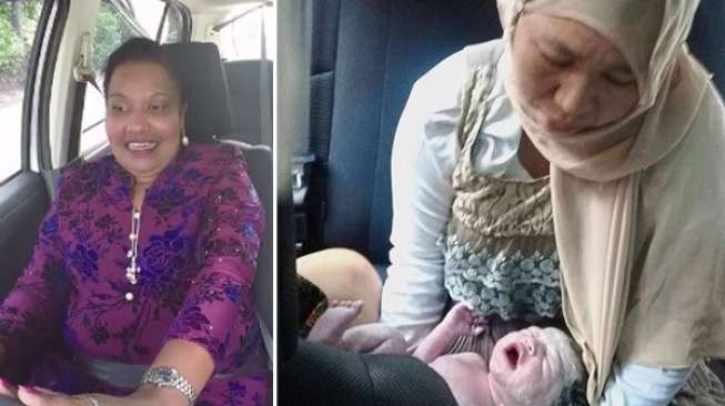 Lahir di Mobil, Bayi Lucu Ini Seumur Hidup Gratis Naik Grab Taksi