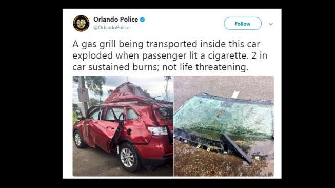 Kia Sorento terbakar. [Twitter]