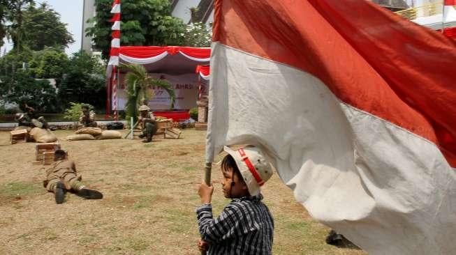 Drama pengusiran penjajah di museum Perumusan Naskah Proklamasi, di Jakarta, Rabu (16/8).