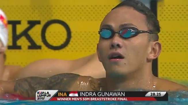 Raih Emas, Indra Belum Terkalahkan di 50 Meter Gaya Dada