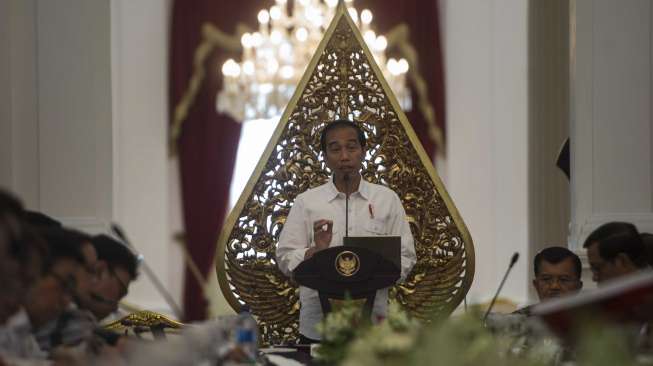 Presiden Jokowi Beri Pengarahan Pati Polri di Istana