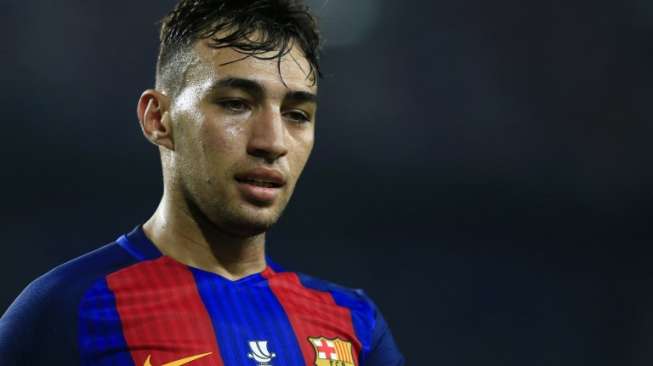 Pemain Barcelona Munir El Haddadi. PAU BARRENA / AFP