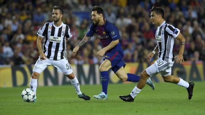 Barcelona membantai Juventus di laga perdana Grup D Liga Champions 2017/18. Dalam laga yang berlangsung di Camp Nou, Barca menang telak 3-0 [AFP]