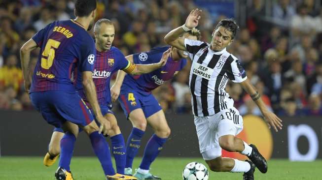 Barcelona membantai Juventus di laga perdana Grup D Liga Champions 2017/18. Dalam laga yang berlangsung di Camp Nou, Barca menang telak 3-0 [AFP]