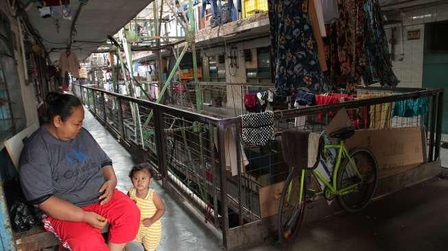 Suasana rumah susun Penjaringan, Jakarta, Jumat (15/9).