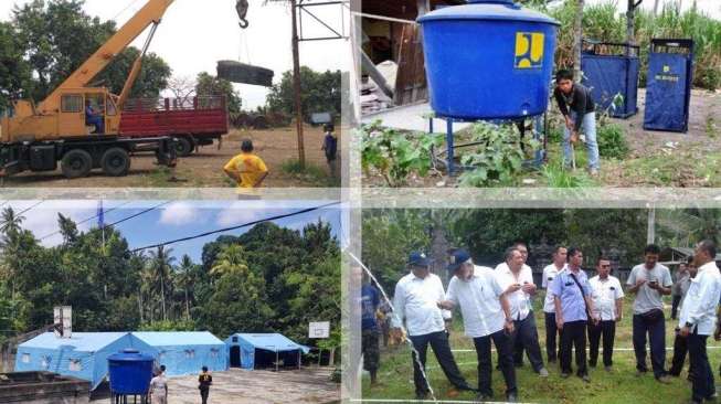 Kementerian PUPR Distribusikan Air Bersih ke Lokasi Pengungsian