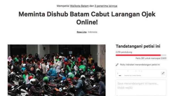 Ribuan Orang Tanda Tangan Petisi untuk Wali Kota soal Transportasi Online