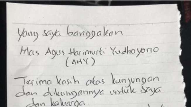 Di Tahanan, Ahok Tulis Pesan Ini ke Agus Yudhoyono