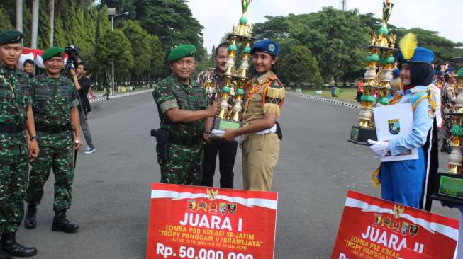 SMK Penerbangan Angkasa Malang berhasil meraih Juara Pertama Lomba Peraturan Baris Berbaris (PBB) Kreasi Piala Pangdam V Brawijaya, yang berlangsung di Lapangan Belanegara Brawijaya, Rampal Kota Malang, Senin (23/10).