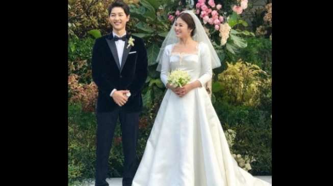 Song Hye Kyo dan Song Joong Ki menggelar pernikahan di Hotel Shilla, Seoul, Korea Selatan, Selasa (31/10/2017). [Instagram]