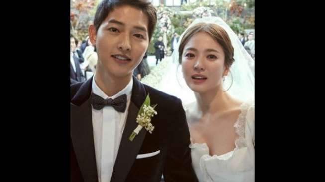 Song Hye Kyo dan Song Joong Ki menggelar pernikahan di Hotel Shilla, Seoul, Korea Selatan, Selasa (31/10/2017). [Instagram]