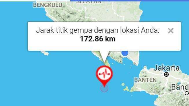 Pesawaran, Lampung Diguncang Gempa 5,3 SR