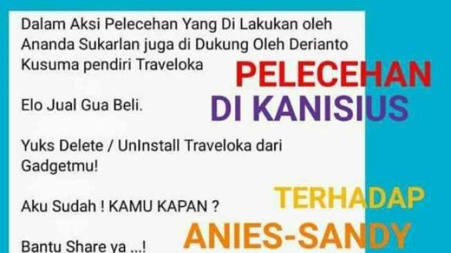 Ananda WO Saat Anies Pidato, Muncul Seruan Boikot Traveloka