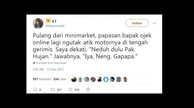 Kebaikan Konsumen Ini, Bikin Driver Go-Jek Menangis Sesenggukan