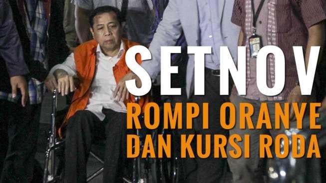 Beda Penampilan Setnov saat Masuk dan Keluar KPK