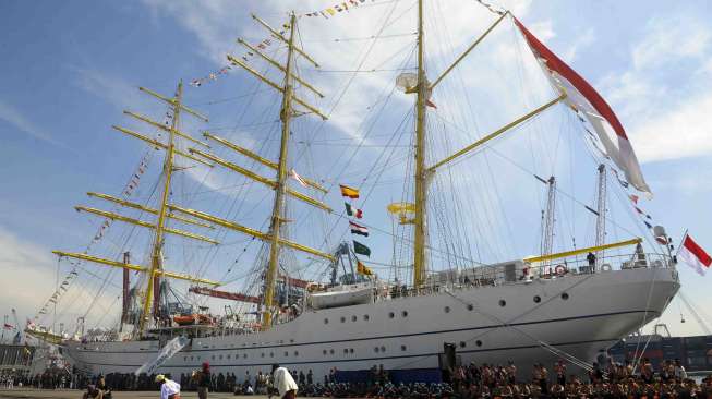 Pelepasan Satgas Sail Sabang di Dermaga Terminal JICT 2, Pelabuhan Tanjung Priok, Jakarta Utara, Senin (20/11).