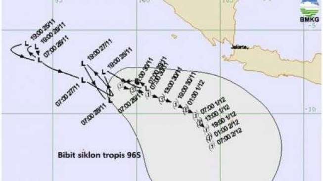 Waspada, Siklon Dahlia hingga 3 Desember