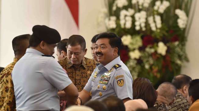 Acara Persiapan Pemeriksaan Laporan Keuangan Pemerintah Pusat Tahun 2017 dan Institusi Pengelola Keuangan Negara Lainnya Dalam Rangka Mewujudkan Tata Kelola Pemerintahan Yang Baik, di Istana Kepresidenan Bogor, Jawa Barat, Selasa (5/12).