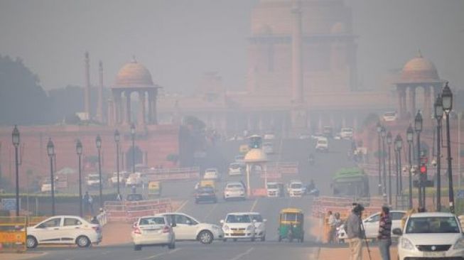 Ilustrasi polusi udara di New Delhi, India. [shutterstock]