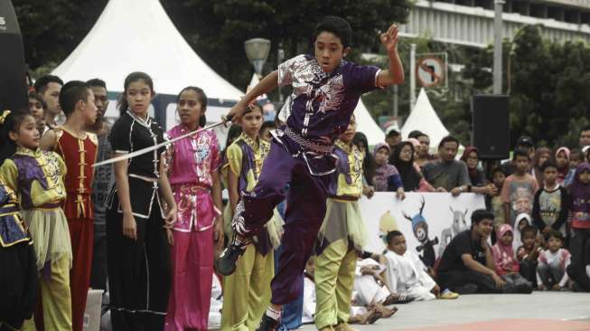 Asian Games Sport Festival di Taman Fatahilah, Jakarta, Sabtu (9/12).