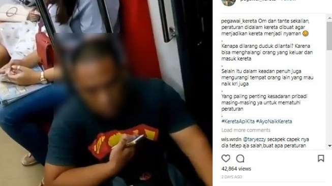 Duduk di Lantai Kereta, Lelaki Ini Cekcok Dengan Petugas