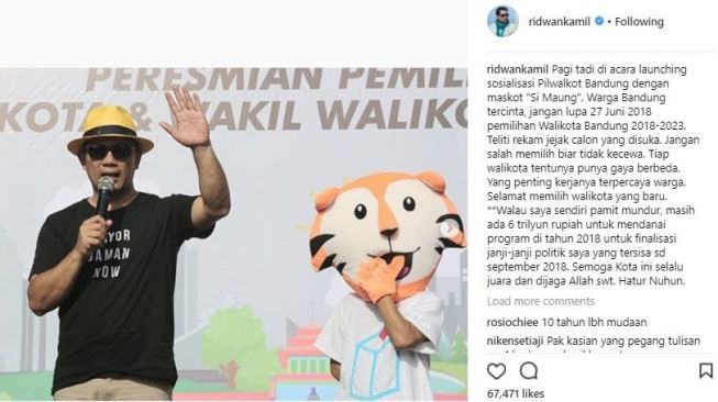 Mendadak Ridwan Kamil Tunda Umumkan Calon Pendamping