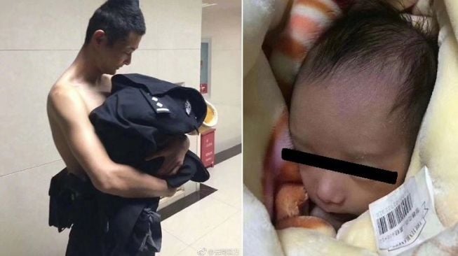 Lepas Seragam di Udara Ekstrem, Polisi Selimuti Bayi yang Dibuang