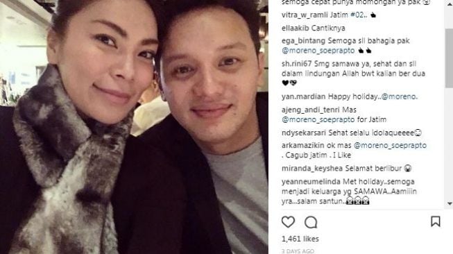 Moreno Soeprapto dan istrinya, Noorani Sukardi. [Instagram]