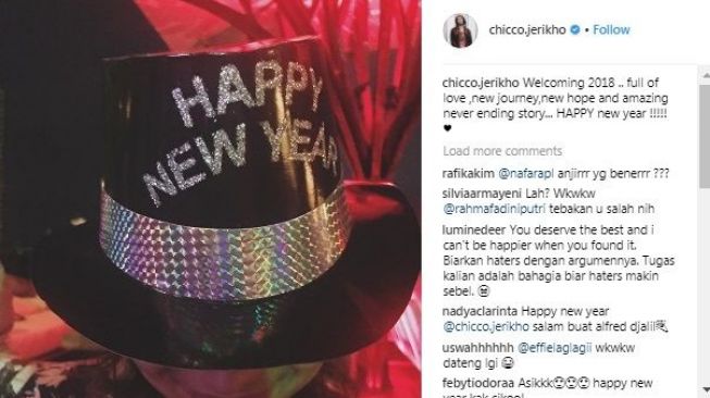 Postingan Chicco Jerikho dan Putri Marino di Instagram.