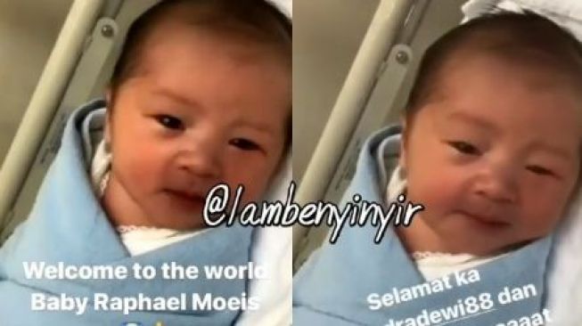Bayi laki-laki Dewi Sandra. [Instagram@lambenyinyir] 