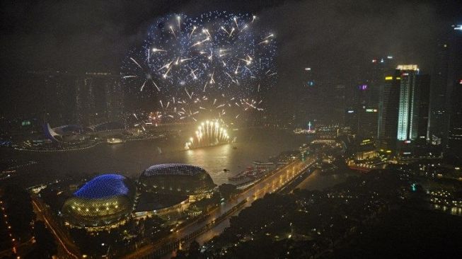 Perayaan pergantian tahun di Singapura [AFP]