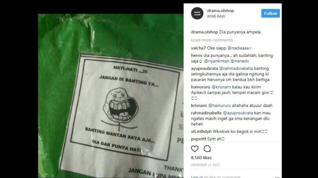 Kemasan paket aman. [Instagram]